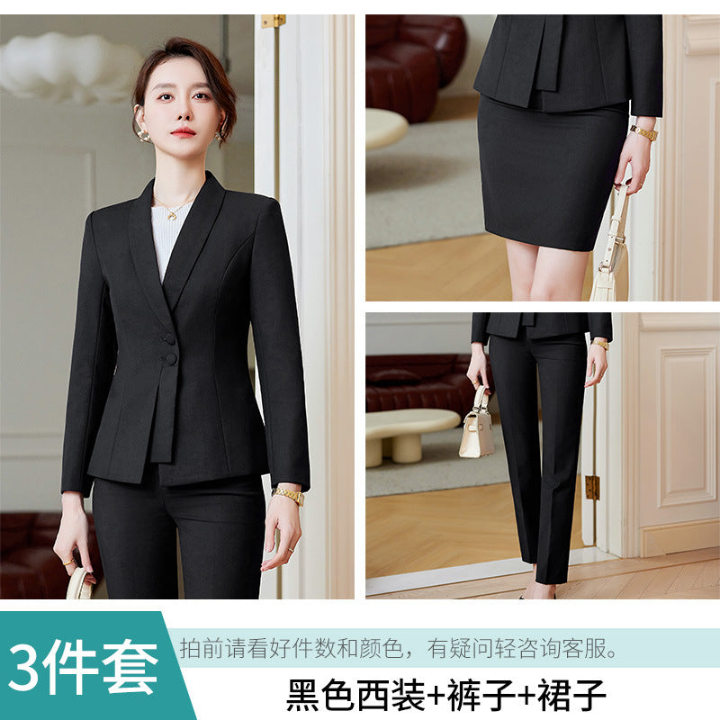 High-end suit suit women's 2023 new business wear temperament goddess style suit jacket formal wear teacher work clothes