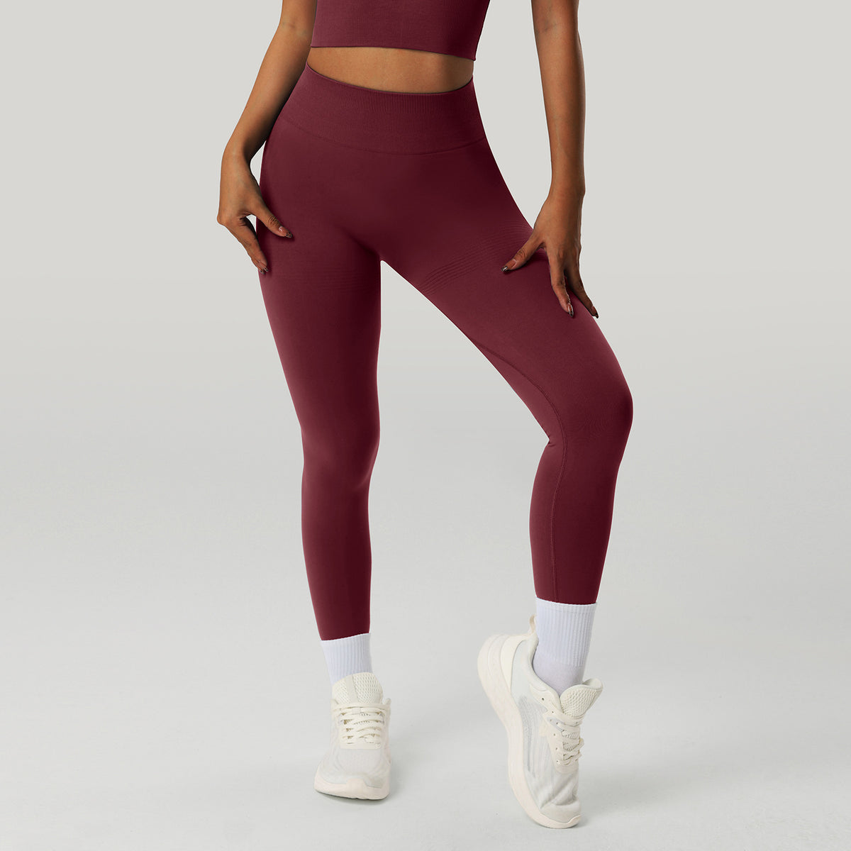 Cross-border Tight High Waist Hip Lifting Yoga Pants Women's Threaded Waist Tight Abdominal Fitness Pants High Elastic Outer Wear Running Pants