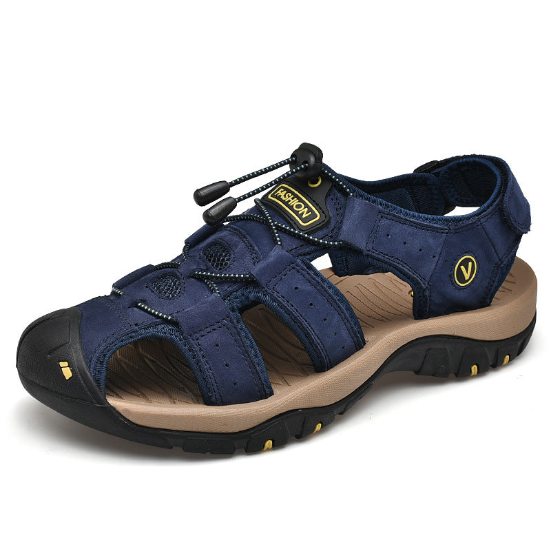 Cross-Border Large Size Sandals Men's Summer New Casual Toe-Cap Sandals Men's Outdoor Non-Slip Beach Shoes Size 48