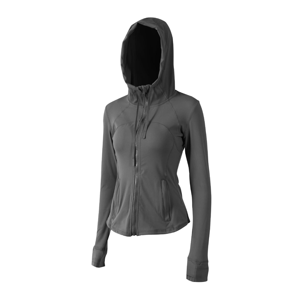 Autumn Yoga Clothing Hooded Fitness Hoodie Quick-drying Jacket Slim-fit Double-sided Scrusted Nylon Breathable Women's Sports Jacket