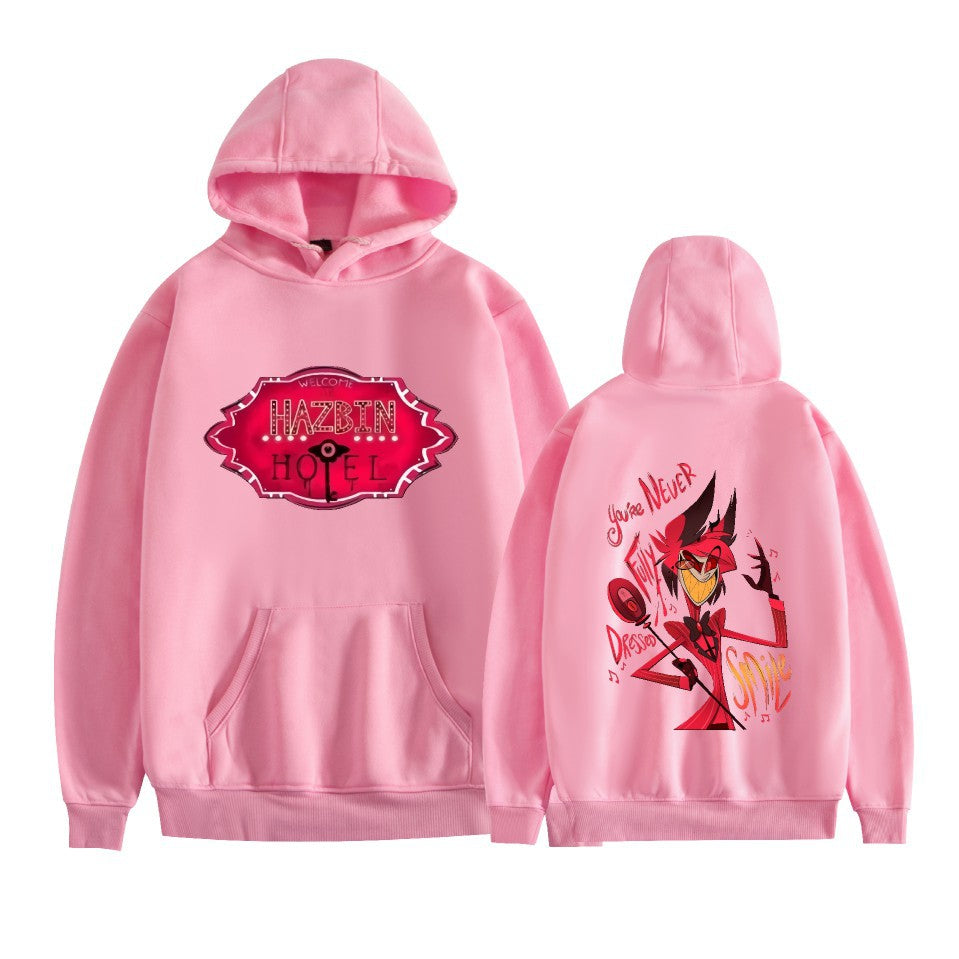 New Amazon AliExpress Hell Inn Anime Rim Perimeter Printed Casual Loose Men's and Women's Hoodie