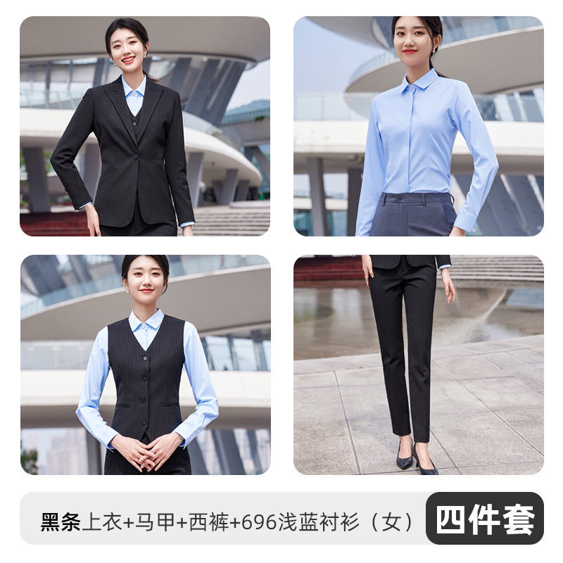 Autumn and winter new men's and women's same style business attire 4S shop business suit suit slim temperament hotel formal overalls