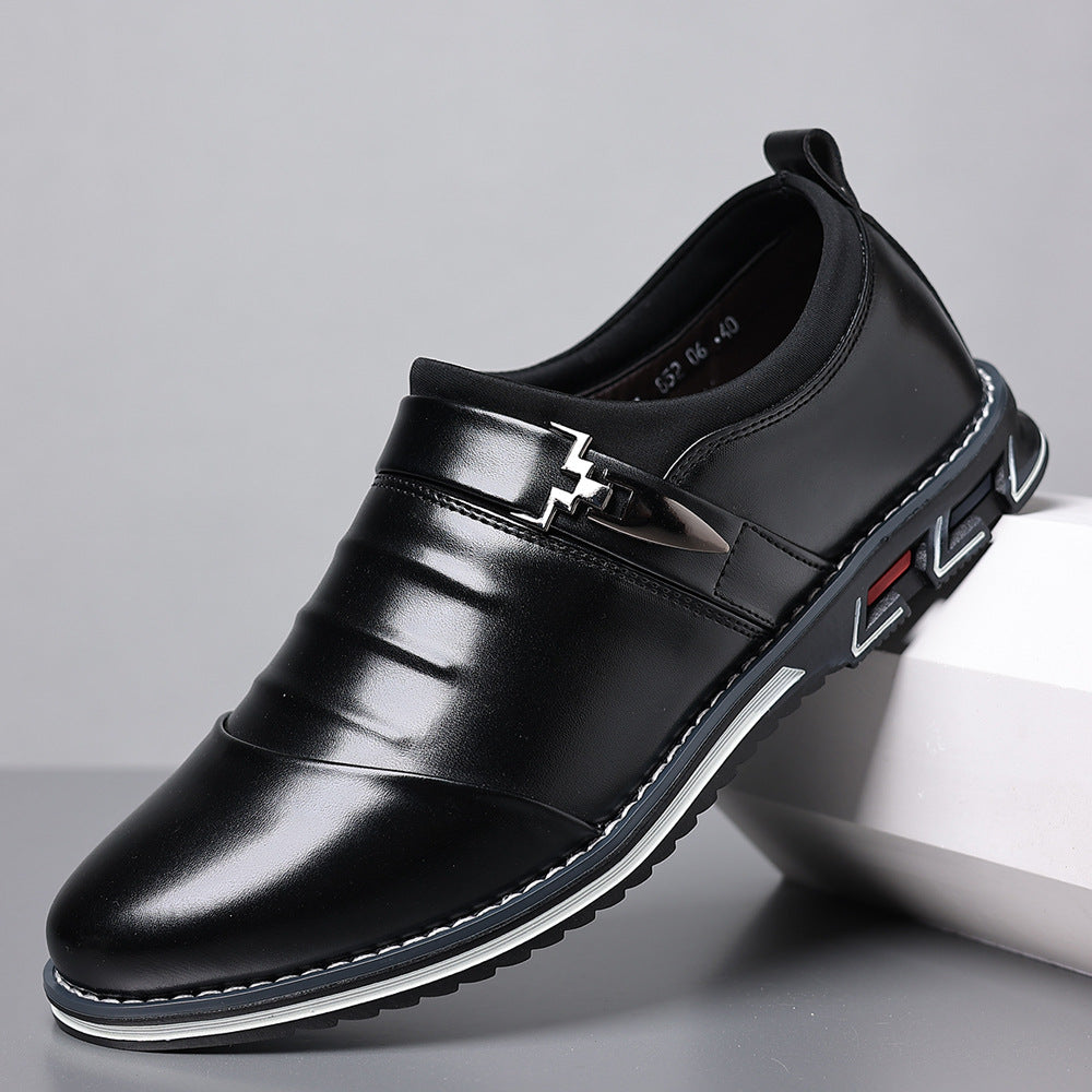 Formal New Style Loafers Solid Color Office Shoes Business Legs Casual Shoes Men's All-match Wear-resistant Casual Shoes Men's Shoes