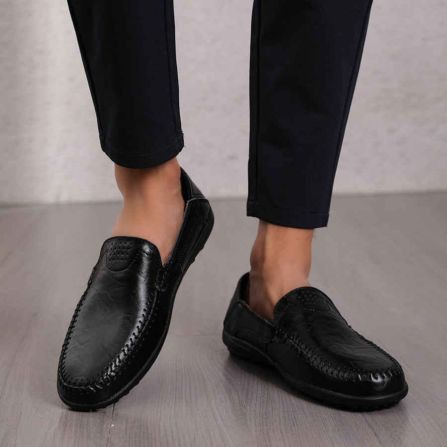 Men's Leather Shoes, Slip-On Loafers, Driving Shoes, Soft Surface, Men's Casual Leather Shoes, Non-Slip and Wear-Resistant