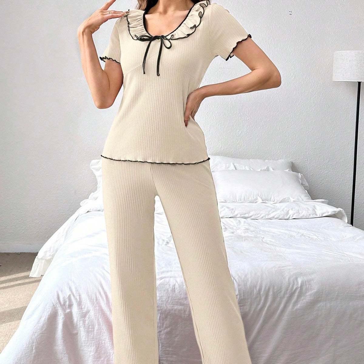 2025 Pajamas for Women, Summer Loose Short-Sleeved Pants, Sexy Casual, Can Go Out and Wear Home Clothes
