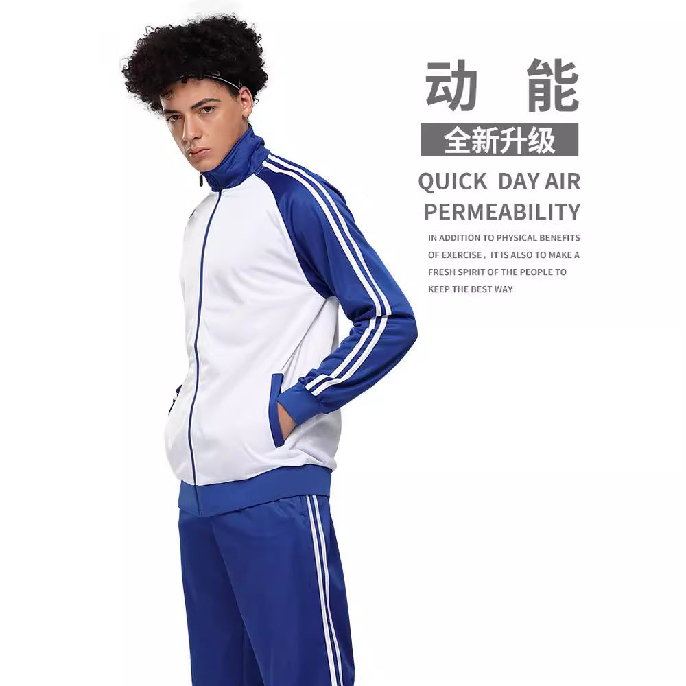 Spring and Autumn Couple Sports Suits for Male and Female Students Casual Sportswear Group Printable Logo Class Uniforms Customized School Uniforms