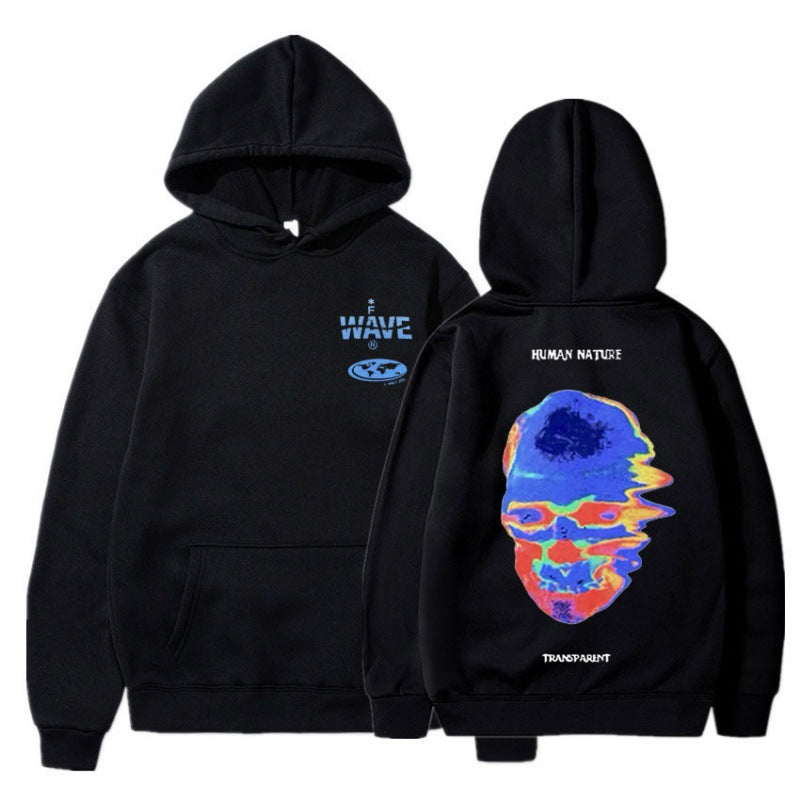 [Cross-border European Code] Skeleton Thermal Imaging Graphic Print Hoodie