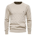 Men's Sweater Men's New Pure Cotton Sweater Men's High Quality Autumn and Winter Sweater 2024 Pullover Solid Color Cross-Border