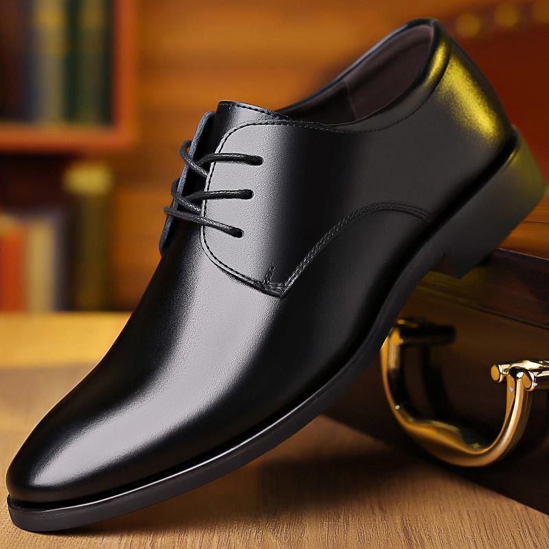 British men's shoes men's groomsman black bridegroom business formal wear soft bottom suit summer casual leather shoes men's wedding shoes
