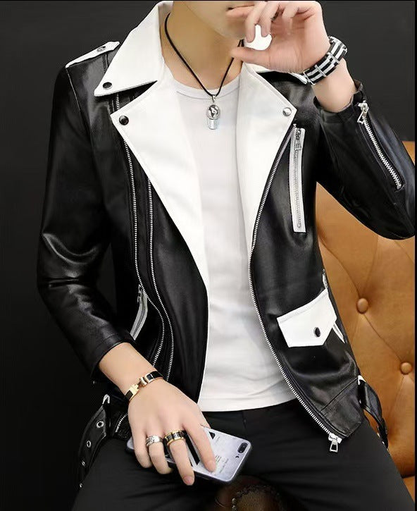 2025 Men's Tops Spring and Autumn Fashion Easiest for Match Leather Tops Men's Thin Men's Leather Tops Top Casual Tops