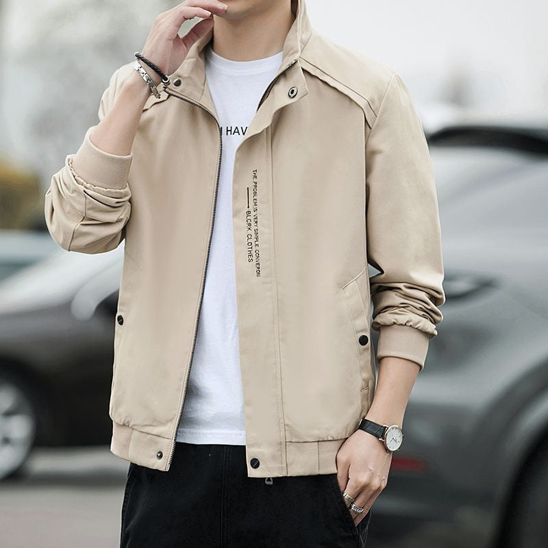 Jacket Coat High-end Sense Men's Fashion Spring and Autumn Coat Men's Casual Sports All-match Collar Korean Fashionable Workwear