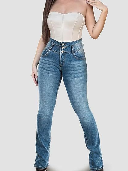 Women's Jeans 2025 New Style Amazon Cross-Border Independent Site Amazon Low-Rise Pants Retro High-Waisted Ripped Button
