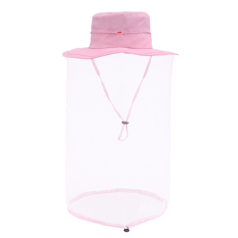 Mesh Hats for Men and Women, Outdoor Sun Protection, Large Brim Hats, Travel Group Purchase, Fisherman Hats, Anti-Mosquito Sun Hats, Amazon Cross