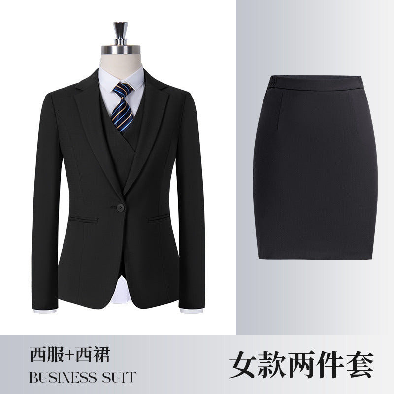High-End Women's Suit Black Women's Suit Business Formal Gray Professional Women's Pants Suit Blue Haze Blue