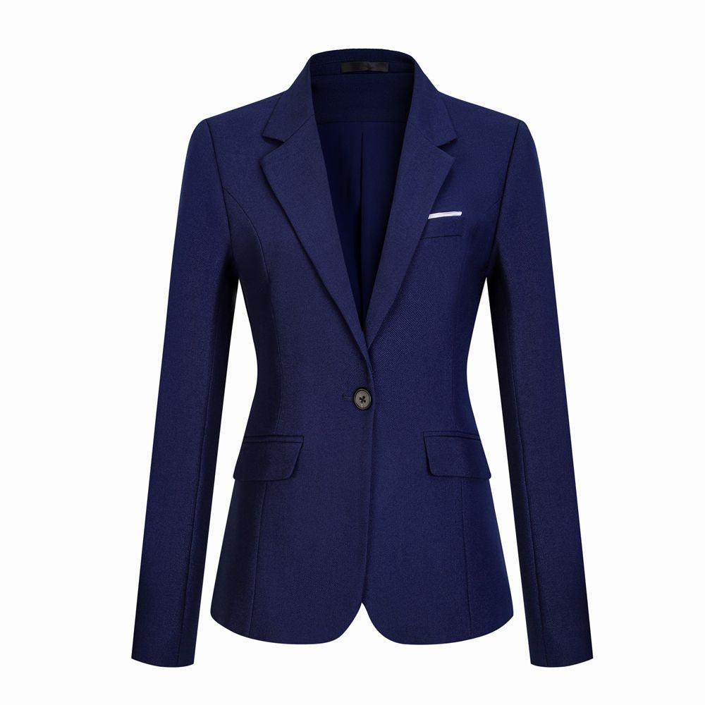 Stretch sapphire blue men's and women's professional suits suit light formal real estate insurance sales autumn and winter teachers' work clothes