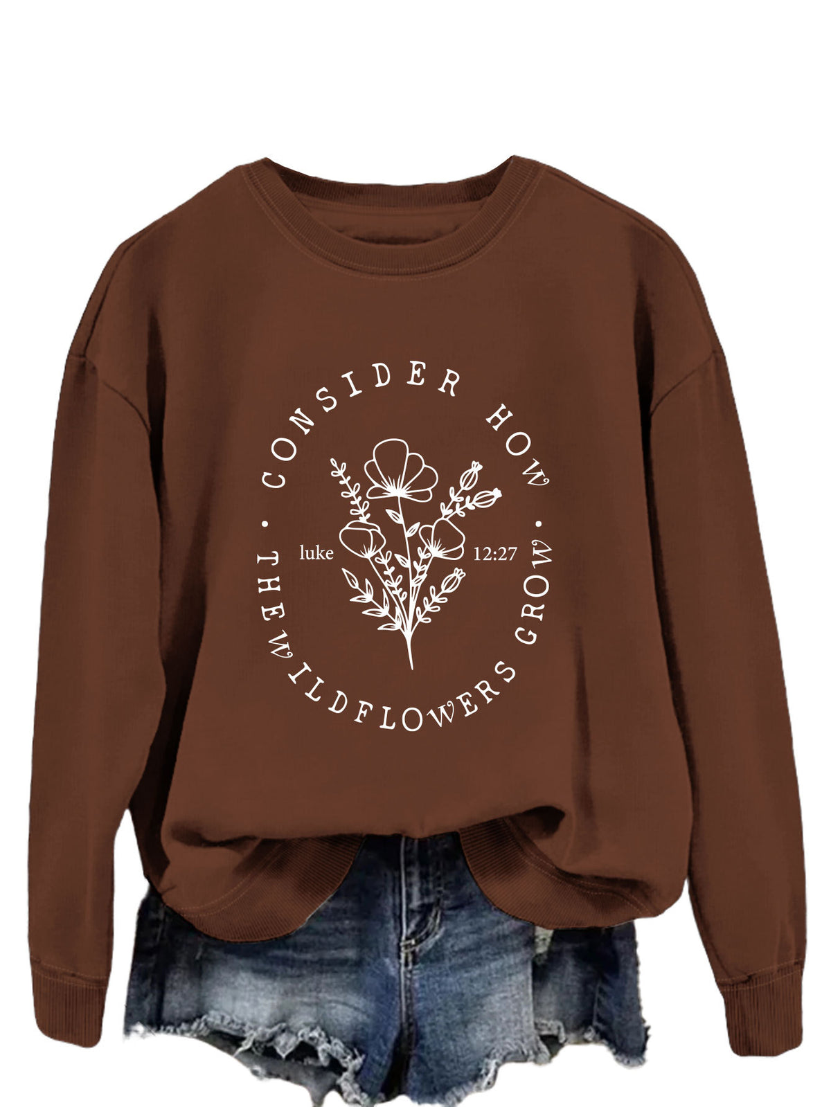 Amazon Fashion Top Consider How the Wildflowers Plaid Pullover Women's Sweatshirt New Style