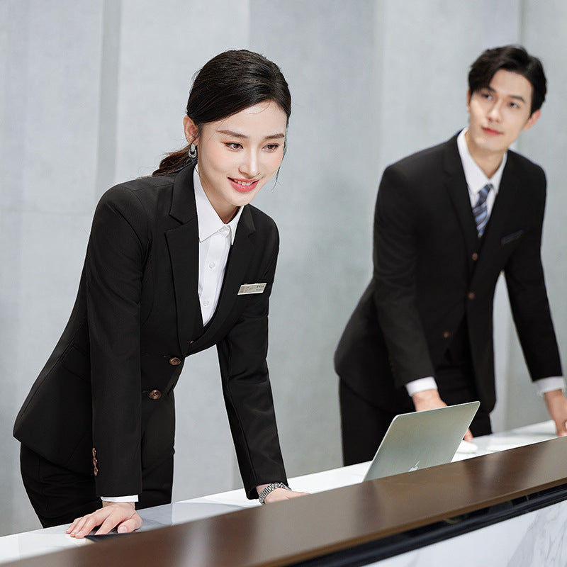 Business Wear Men's and Women's Same-style Suit Autumn and Winter Fashion Slim-fit Business Suit Women's Pants Vest Dress