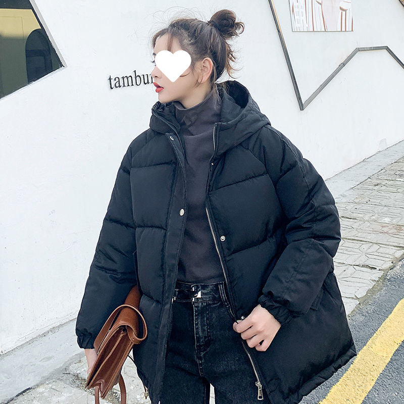 Women's Cotton Jacket 2025 New Style Student Padded Coat Thickened Winter Cotton Clothing Ins Trendy Loose Warm Hooded Jacket