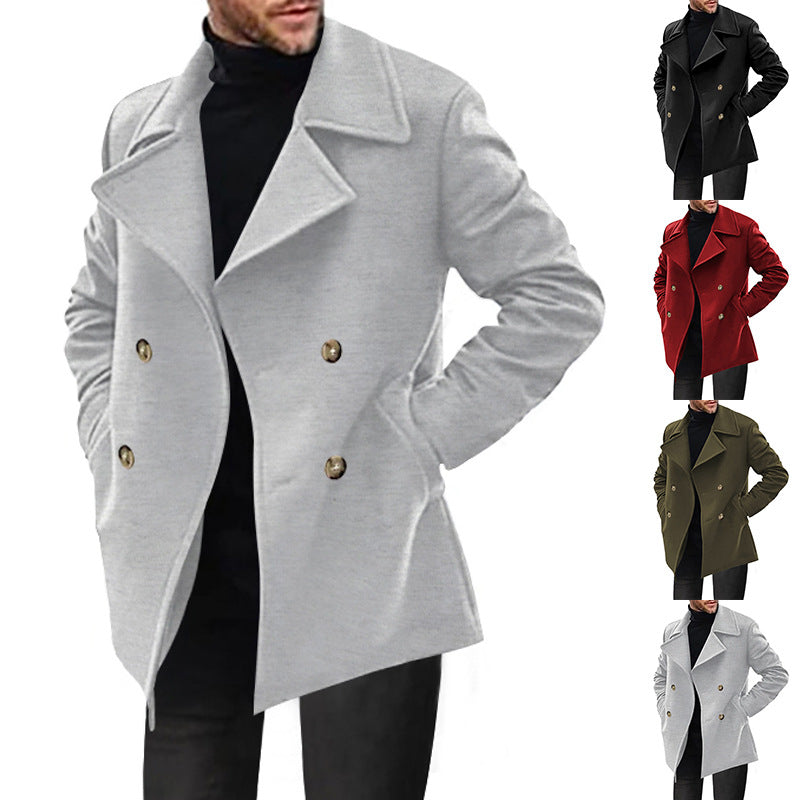 Cross-Border Independent Site Men's Trench Coat, New Spring and Autumn Men's Coat, Mid-Length Foreign Trade Amazon Casual Men's Jacket