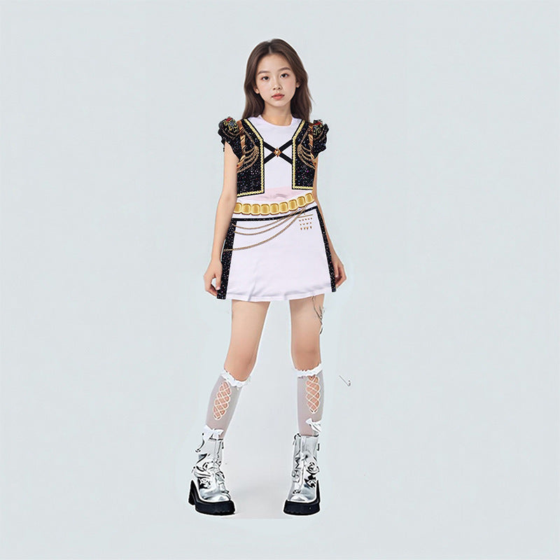 K-Pop Hunter Cosplay Costume Rumi Zoy Mirra Short Skirt Korean Girl Group Children's Stage Performance Costume