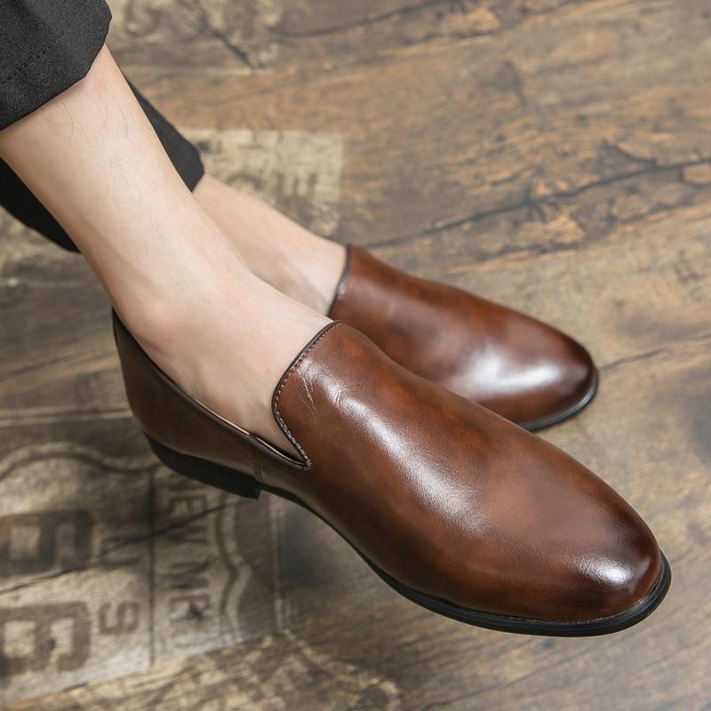 Japanese Men's Loafers Korean Style Summer New British Style Simple Business Formal Slip-On Casual Men's Leather Shoes