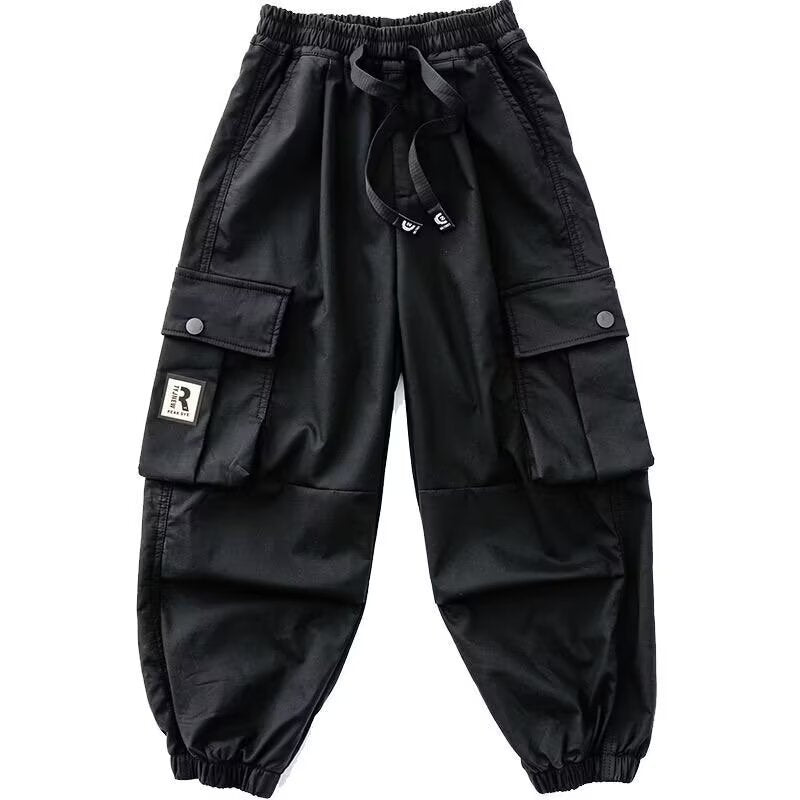 Girls' Cargo Pants 2025 Autumn Stylish Pants Children's Trendy Pocket Casual Pants for Older Children Loose Long Pants