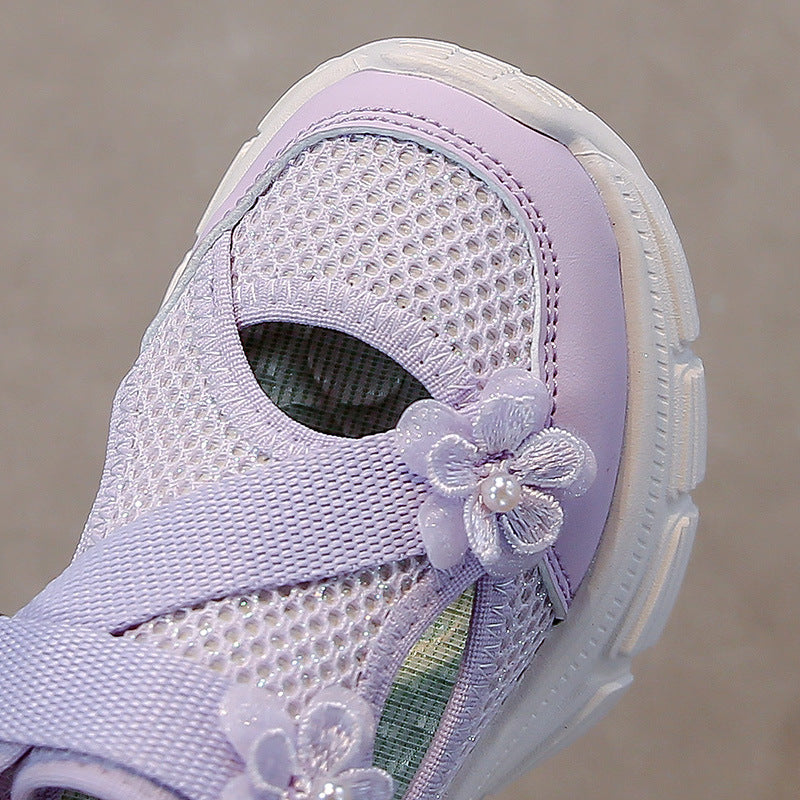 Mesh Breathable Girls' Hem Sandals Spring and Summer 2025 New Children's Shoes sneaker Lightweight Girls' Universal