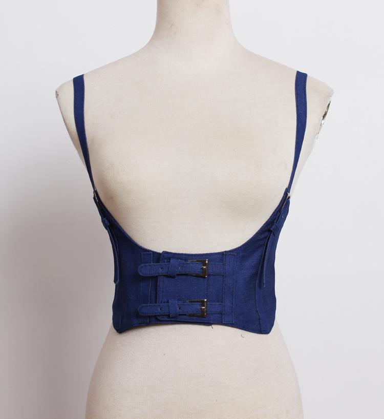 All-match decorative vest strap elastic wide belt women's leather vest camisole waist seal lolita