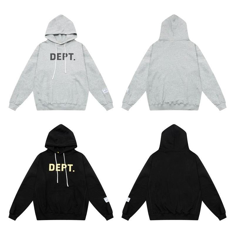 Gallery Dept Letter Printed High Street Terry Hoodie Autumn and Winter Loose High Street Hooded Sweatshirt for Men and Women Couples