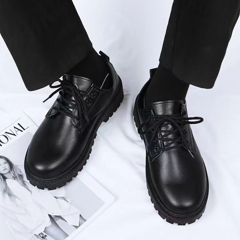 2025 New Summer Men's Leather Shoes Black Formal Business Youth British Style Casual Versatile Work Men's Shoes