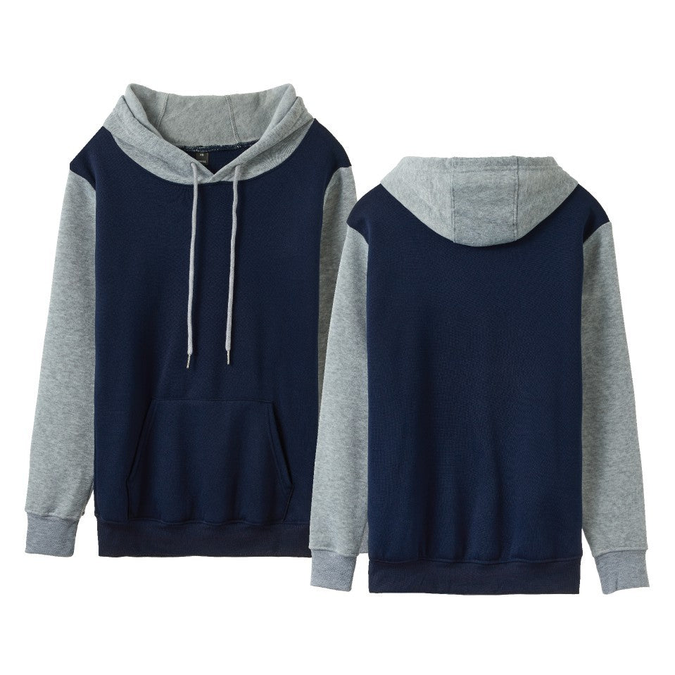 Pure Color white stitching loose casual fashion men and women fleece-lined cross-border hoodie factory direct in stock wholesale