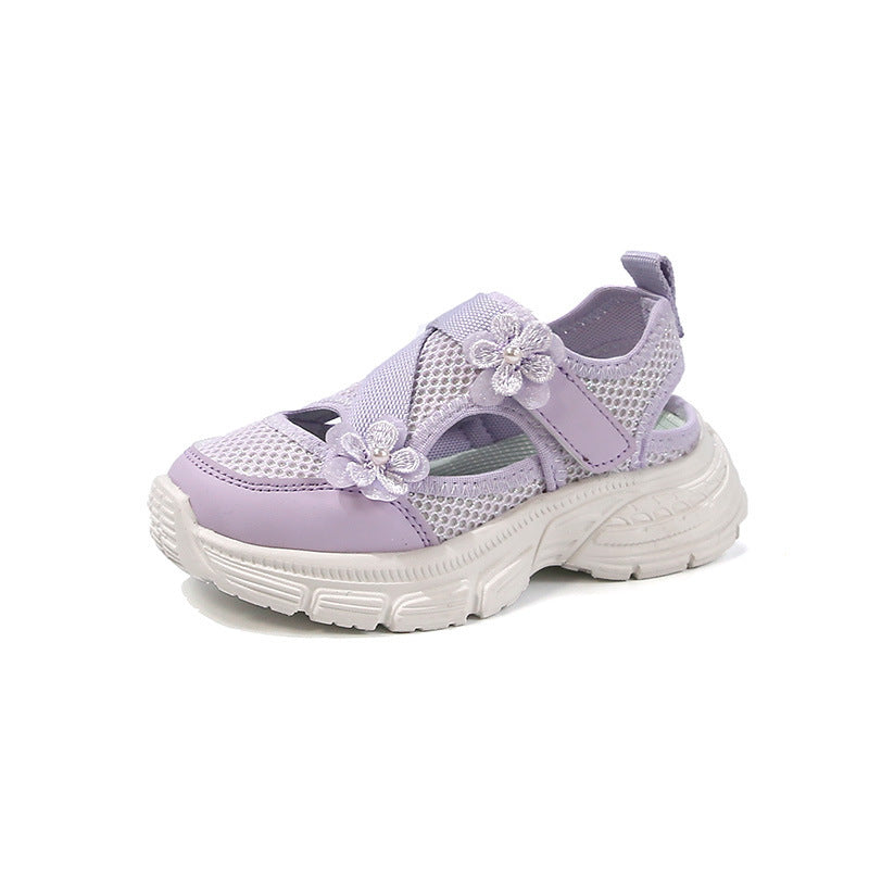 Mesh Breathable Girls' Hem Sandals Spring and Summer 2025 New Children's Shoes sneaker Lightweight Girls' Universal