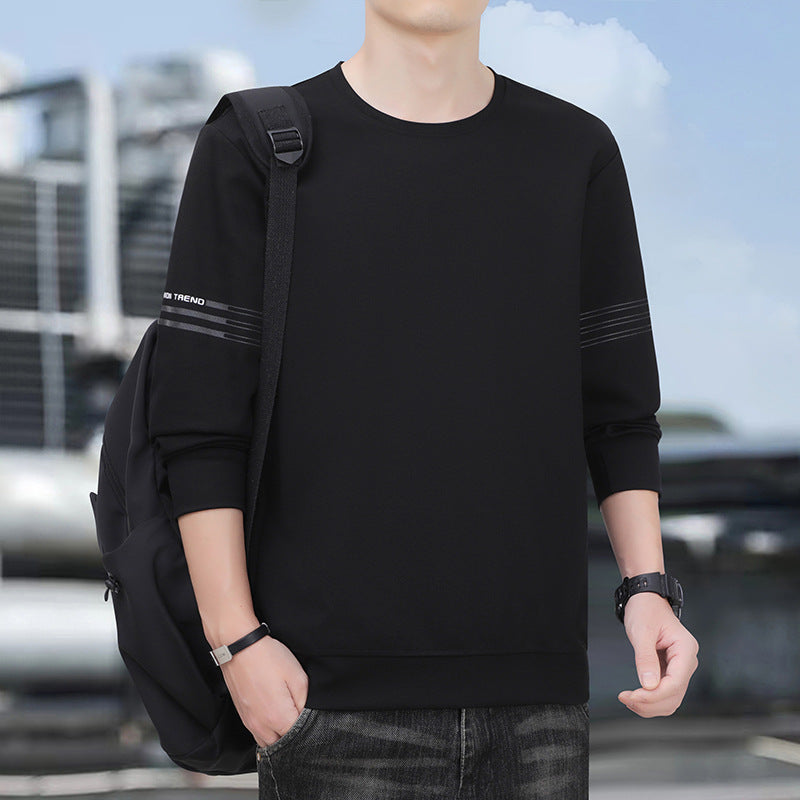 Cross-Border Wholesale Men's Sweatshirts Trendy Brand High-End Spring and Autumn 2025 New American Style Crew Neck Youth Long-Sleeve Boys