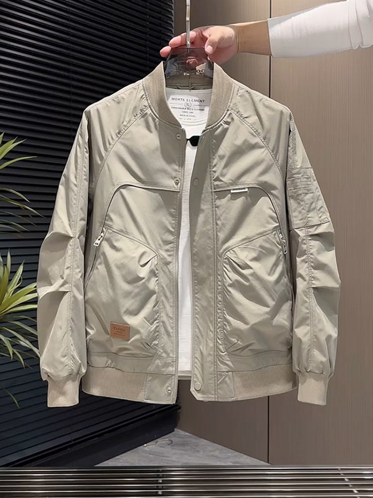 Men's Baseball Jacket Spring and Autumn Fashion Versatile Casual Workwear Coat Trendy Stylish Top Men's Fashion
