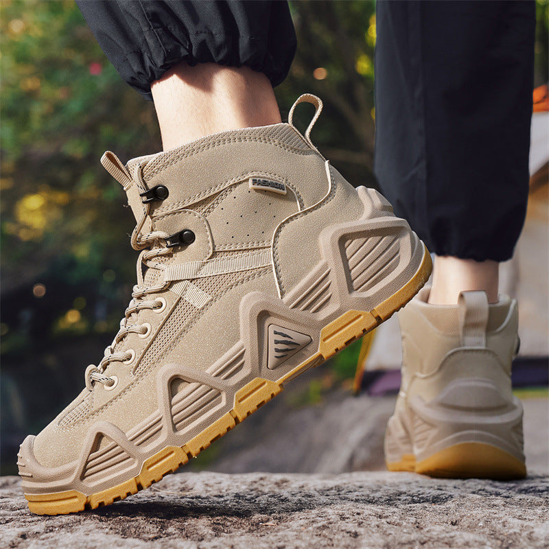 Factory Dropshipping Outdoor Men's Tactical Boots Mid-Top Desert Boots Outdoor Shoes Non-Slip Casual Sports Hiking Shoes for Men