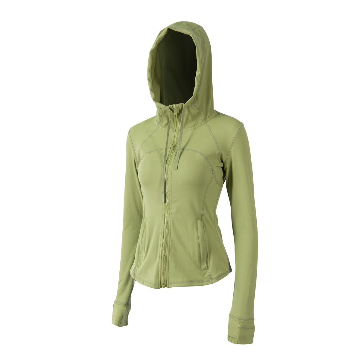Autumn Yoga Clothing Hooded Fitness Hoodie Quick-drying Jacket Slim-fit Double-sided Scrusted Nylon Breathable Women's Sports Jacket