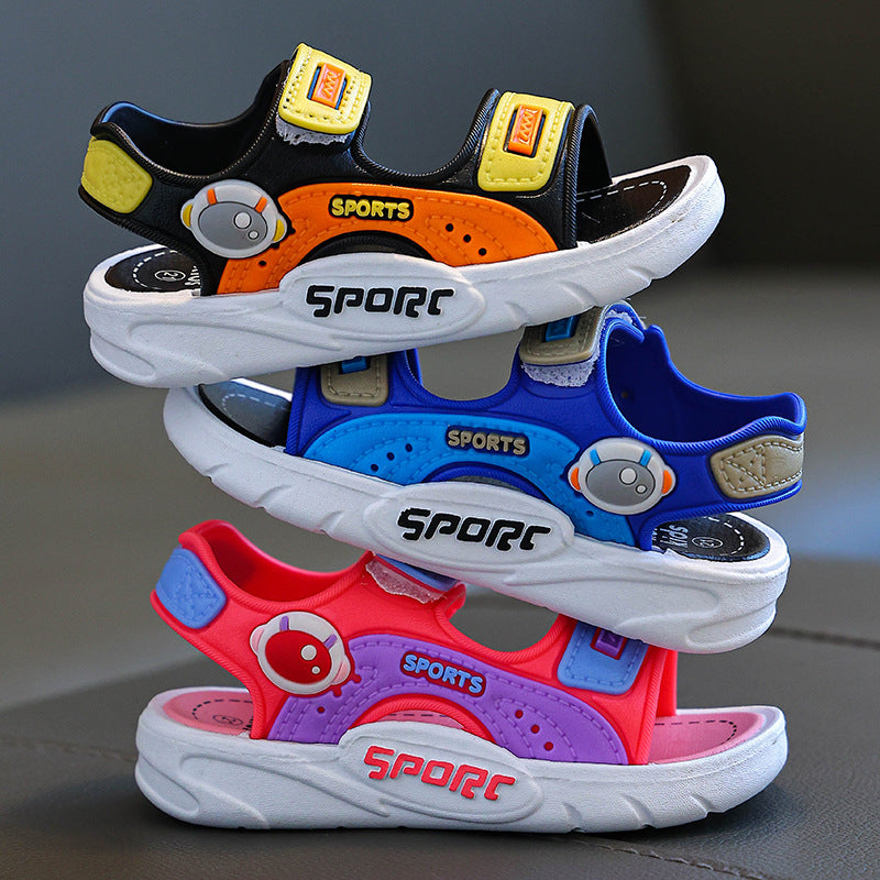 Boys Sandals 2024 New Summer Children's Shoes Small Medium Large Children's Soft Sole Little Boy Baby's Beach Shoes Trendy Shoes