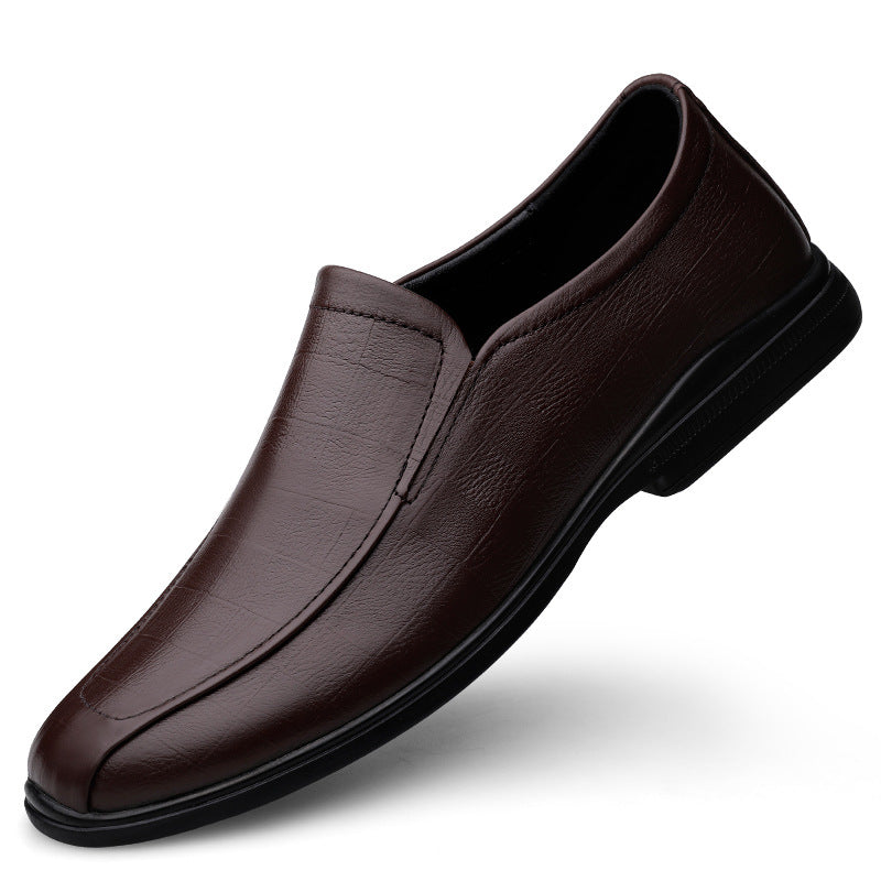 2023 autumn new men's loafers fashionable all-match breathable comfortable wide surface leather shoes for middle-aged work shoes