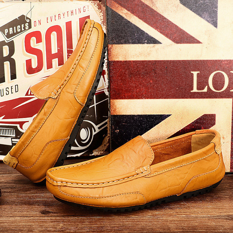 Men's Loafers 2026 Summer Genuine Leather Soft Surface Soft Sole Casual Men's Shoes Large Size 45 Slip-On Leather Shoes 46 47