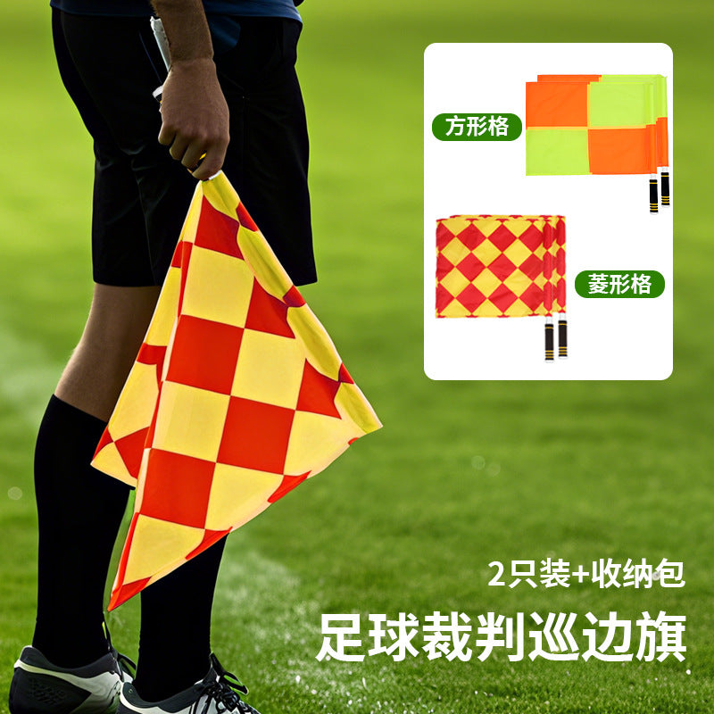 Football Game Sideline Flag Assistant Referee Flag Signal Flag Large and Small Square Football Referee Equipment Signal Flag