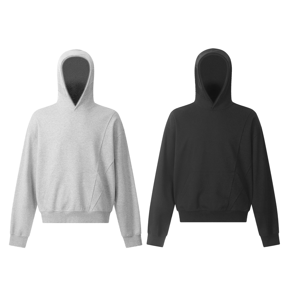 11KN American Street boxy Grey Hooded Sweater New Fashion All-match cleanfit Top Hoodie