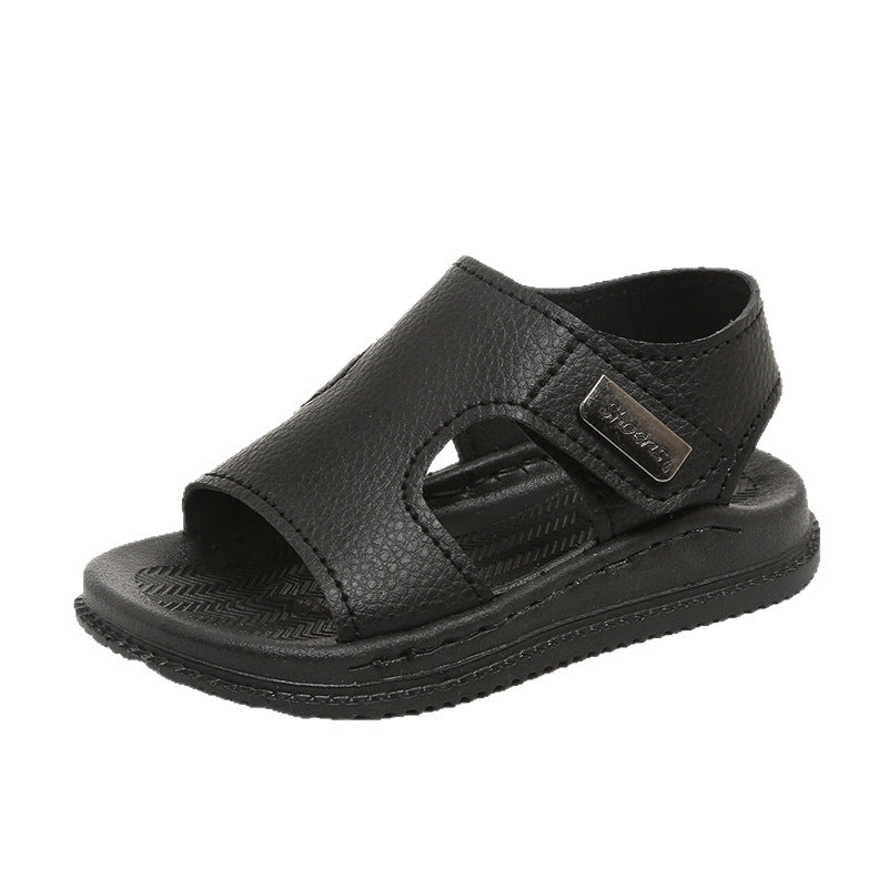 Baby Sandals Kidsren's Beach Shoes 2026 New Style Sandals Fashionable Wear-Resistant White Non-Slip Leather Beach Shoes