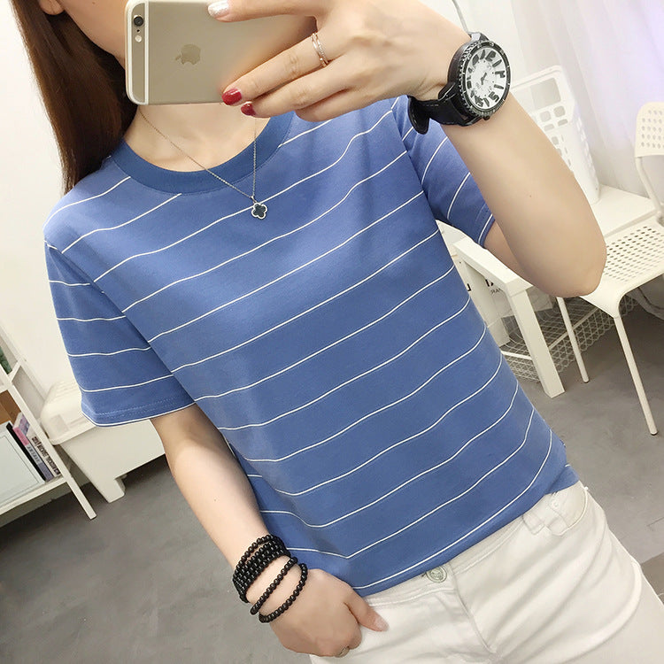 Middle-Aged Mom's Loose-Fitting Large-Size Pure Cotton Short-Sleeve T-Shirt for Women, Casual Irregular Top