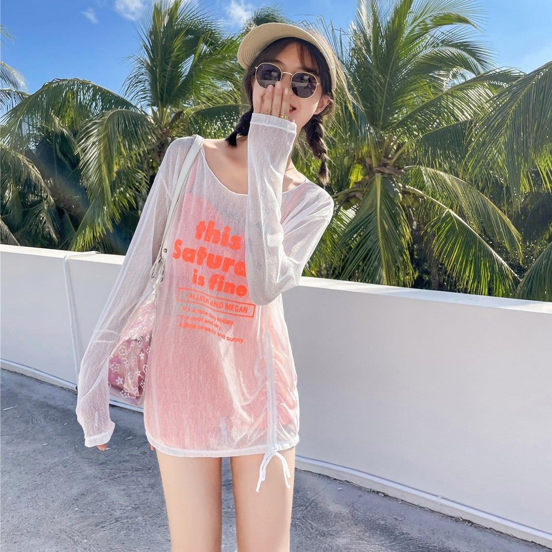 Student Two-Piece Swimsuit for Women 2026 New Conservative Swimwear Plus Size Slimming Hot Spring Three-Piece Set Bathing Suit
