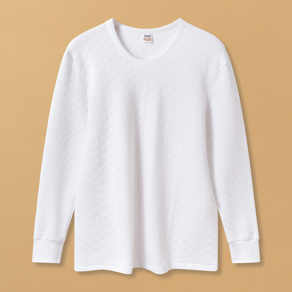 Yiershuang Men's and Women's Warm Cotton Single-piece Three-layer Round Neck Long-sleeved Shirt Trousers Air Cotton Thermal Underwear Thickened