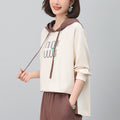 Mom Hooded Pullover Sweatshirt Women's Loose Spring and Autumn 2024 New Middle-aged Casual Fashionable Collocation
