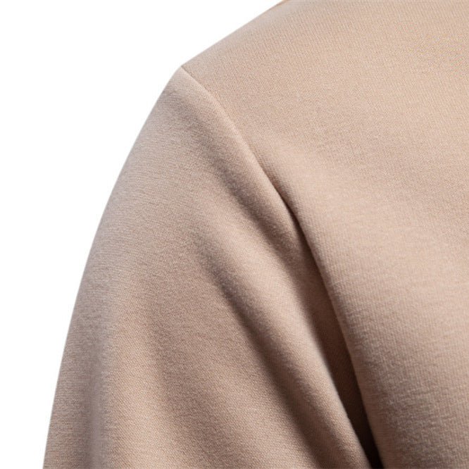 Autumn New Style Long-Sleeved Solid Color Sweatshirt Trendy Men's Loose Casual Versatile Round Neck Sweatshirt Men's Black