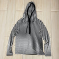 Good to wear to burst striped access control buckle hoodie autumn new women's casual all-match long sleeve T-shirt top base tee