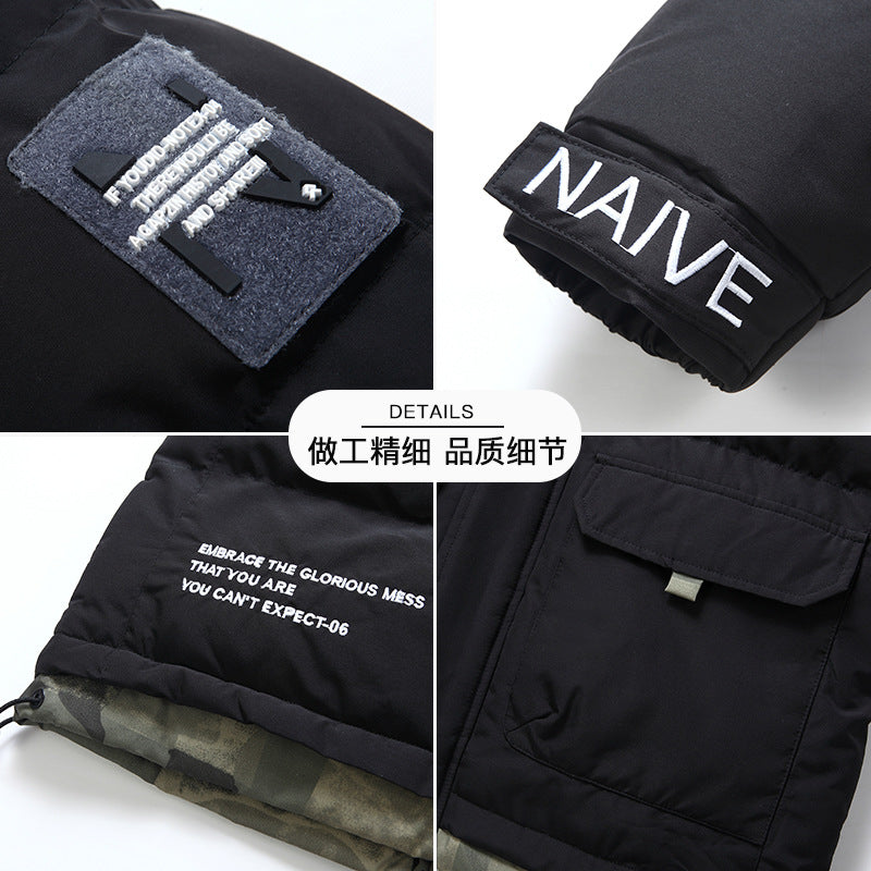New men's coat winter down cotton-padded jacket cotton-padded jacket hooded Korean handsome padded cotton-padded jacket Korean cotton-padded jacket men's clothing