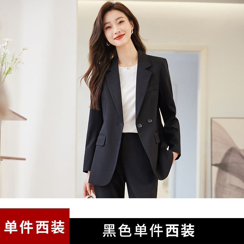 Blue small suit jacket for women Spring and Autumn new design temperament casual business wear suit suit formal wear